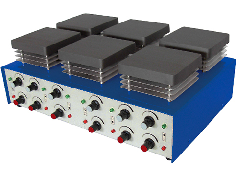 Hotplate magnetic stirrer 115x115mm 6 places 300degC